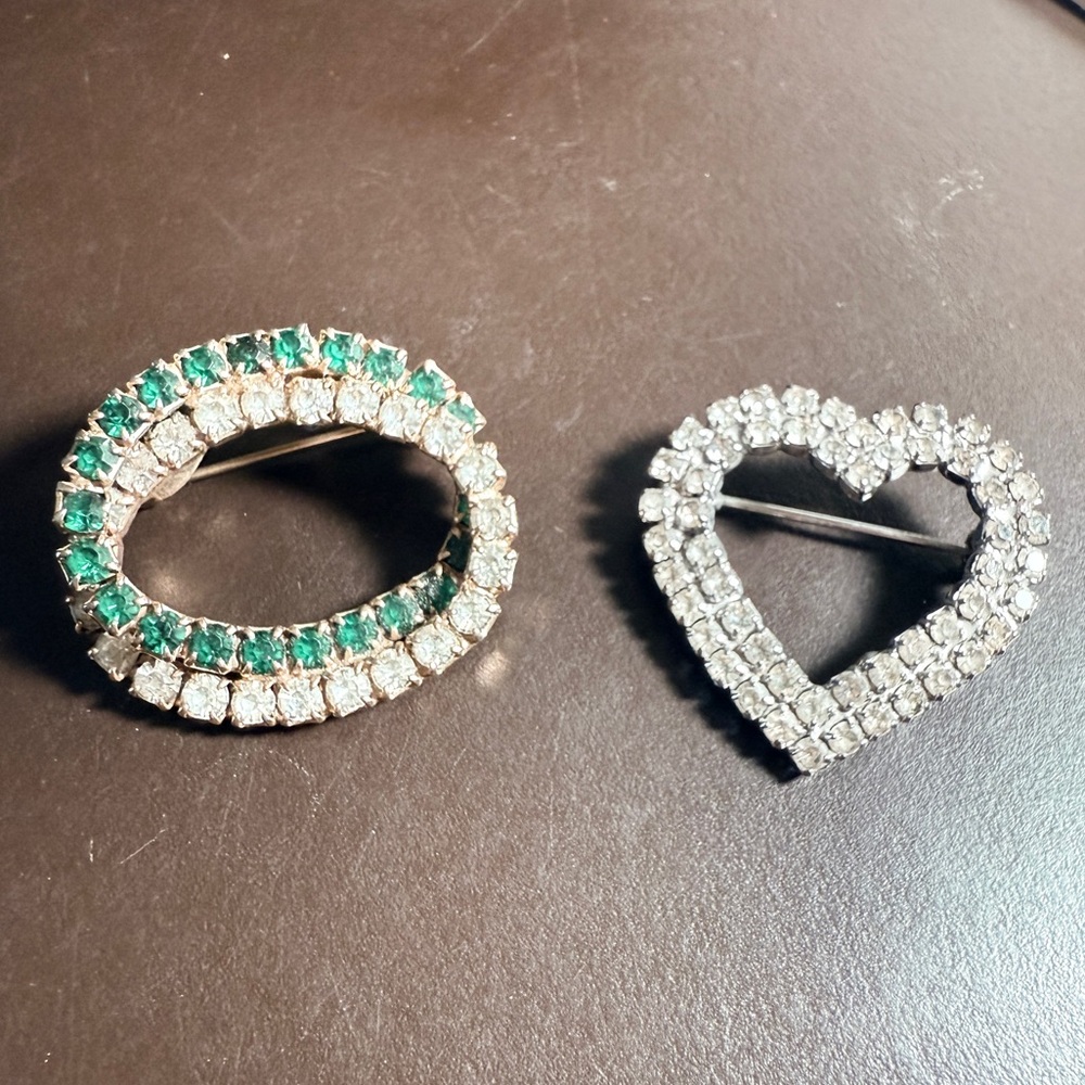 Vintage-Inspired Silver and Green Brooch